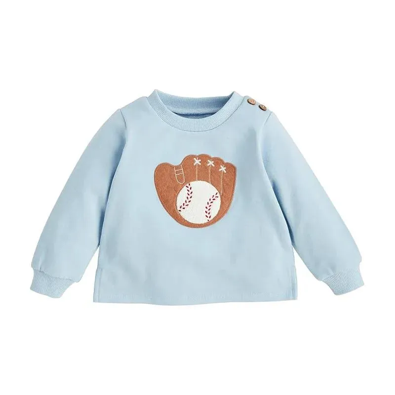 Mud Pie - Baby Boy Baseball Applique Pullover
