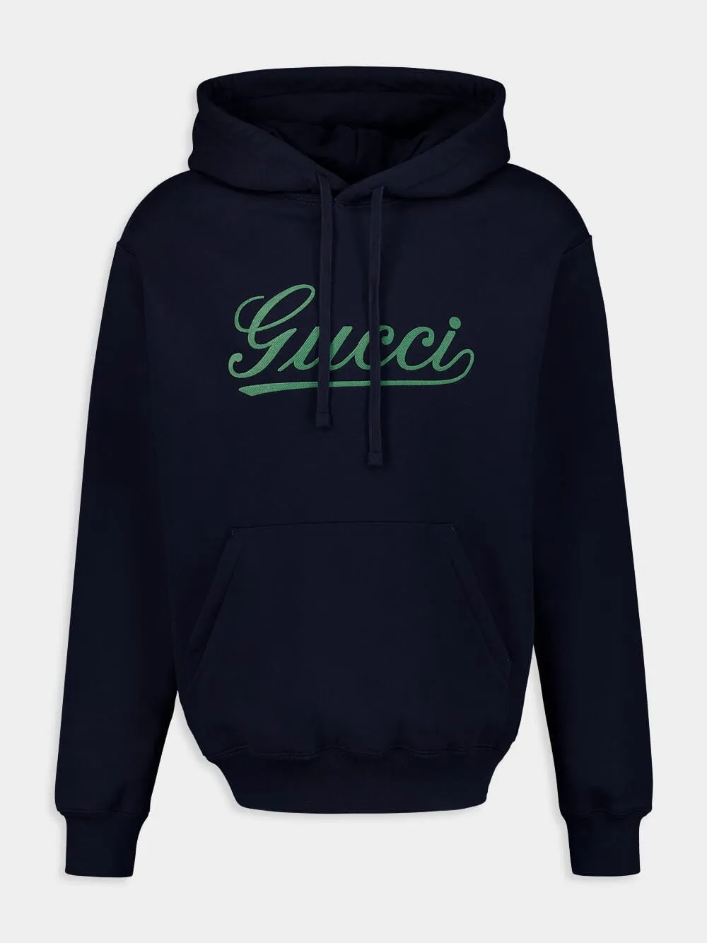 Navy Blue Cotton jersey hooded sweatshirt