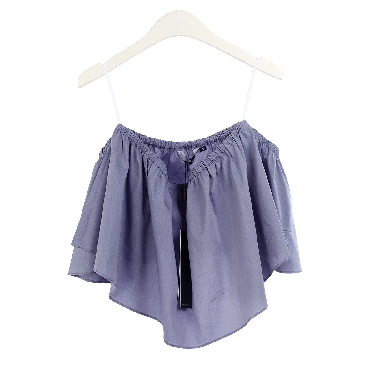 NEW Summer Fashion Trend Women's Smock Top Off Shoulder Brief Ruffles Girl's PETITE Structured Bardot Short Blouse