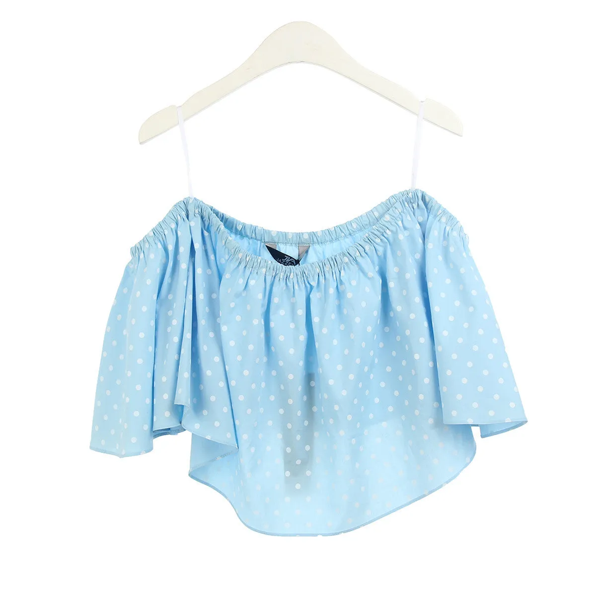 NEW Summer Fashion Trend Women's Smock Top Off Shoulder Brief Ruffles Girl's PETITE Structured Bardot Short Blouse