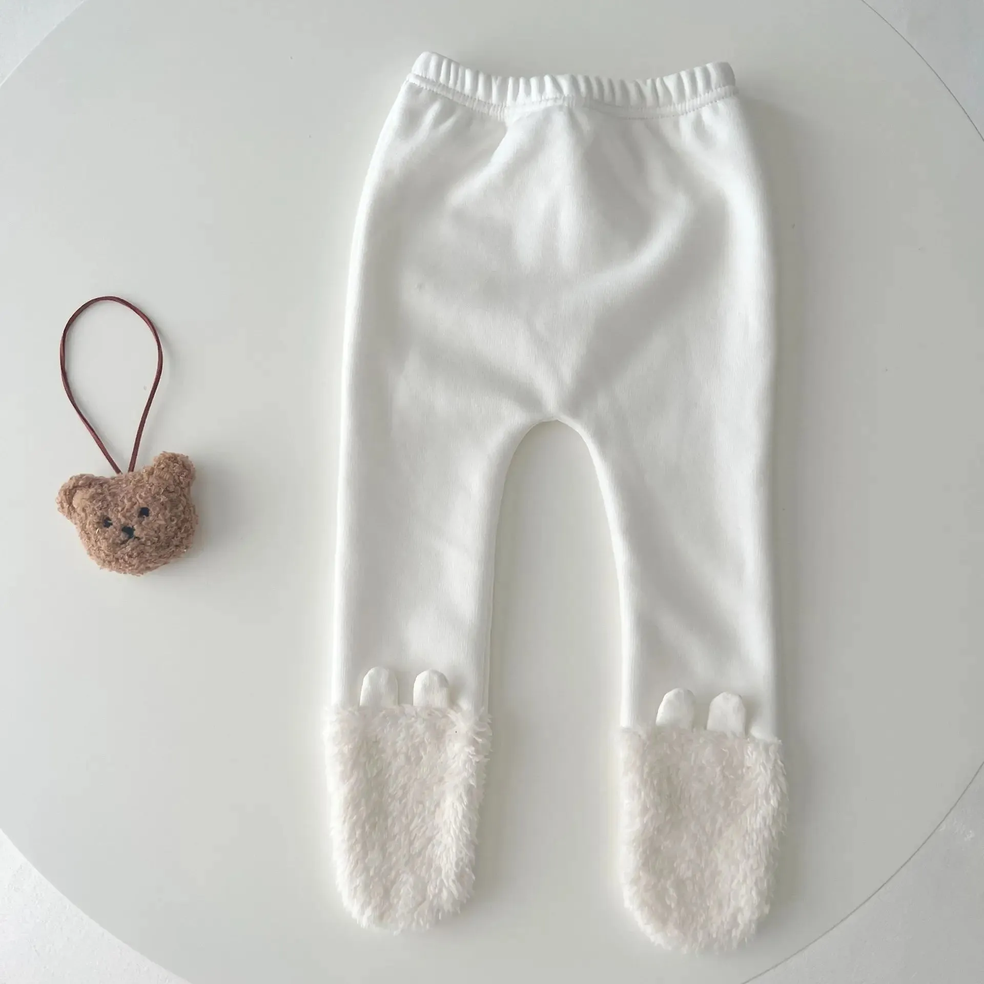 Newborn Baby Clothes Autumn Winter Hooded Cute Bear Jumpsuit Long-Sleeved Warm Plush Infant Romper Clothes Pant Set Kids Costume
