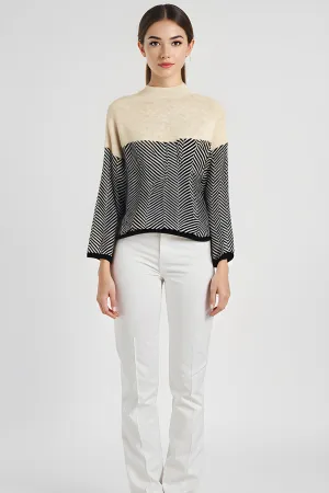 NORA™ | Two-Tone High-Neck Pullover