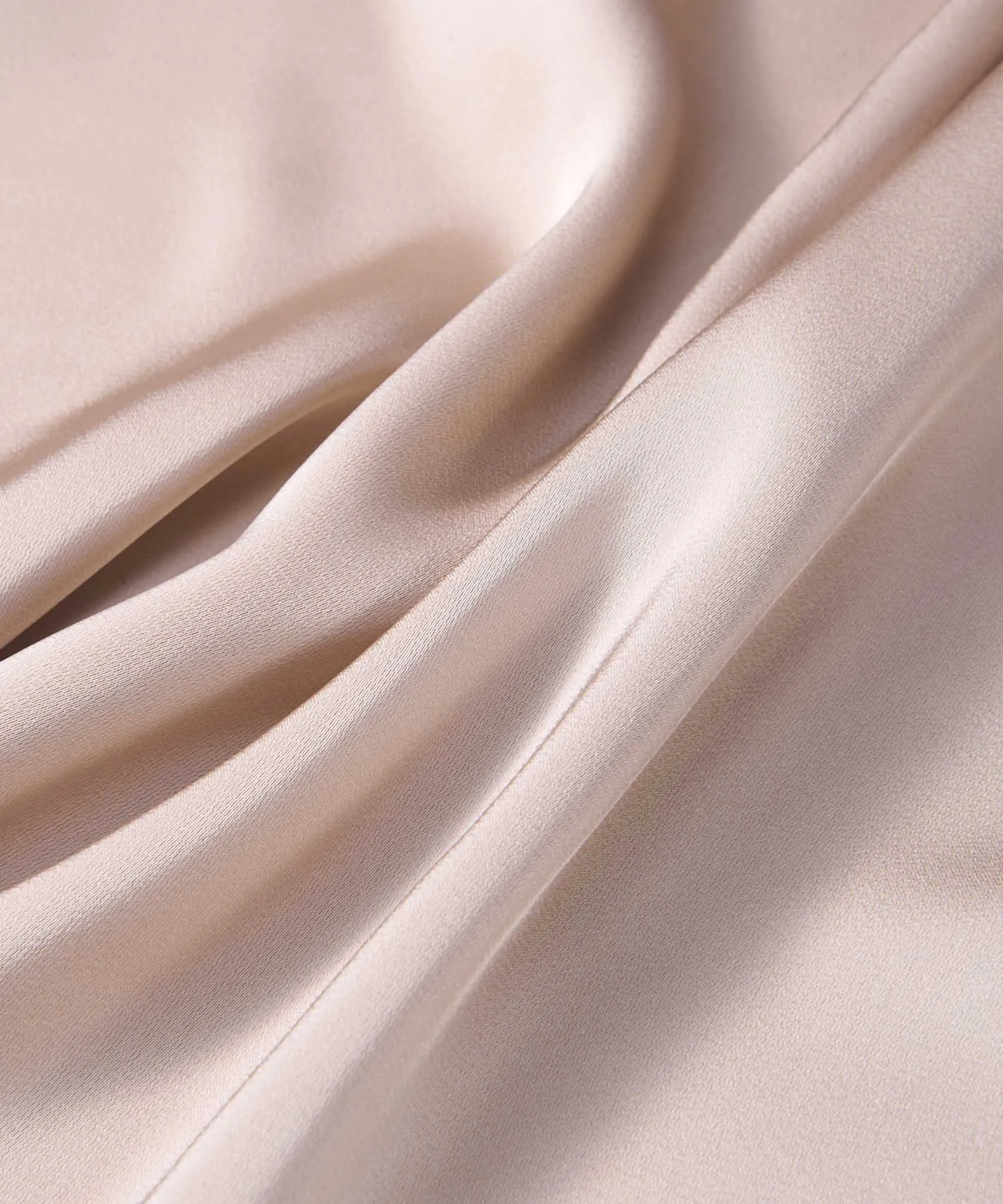 Nude Classic A-line Satin Long Sleeve Maxi Dress