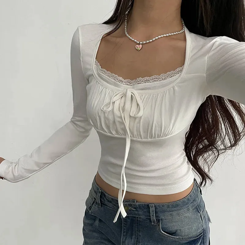 Obsidian Phoenix Women's Luxury Bandage Square Collar Crop Top