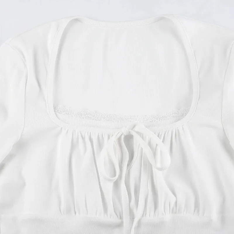 Obsidian Phoenix Women's Luxury Bandage Square Collar Crop Top