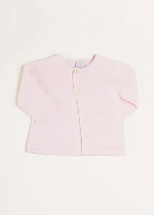 Openwork Detail Baby Cardigan in Pink (1-12mths)
