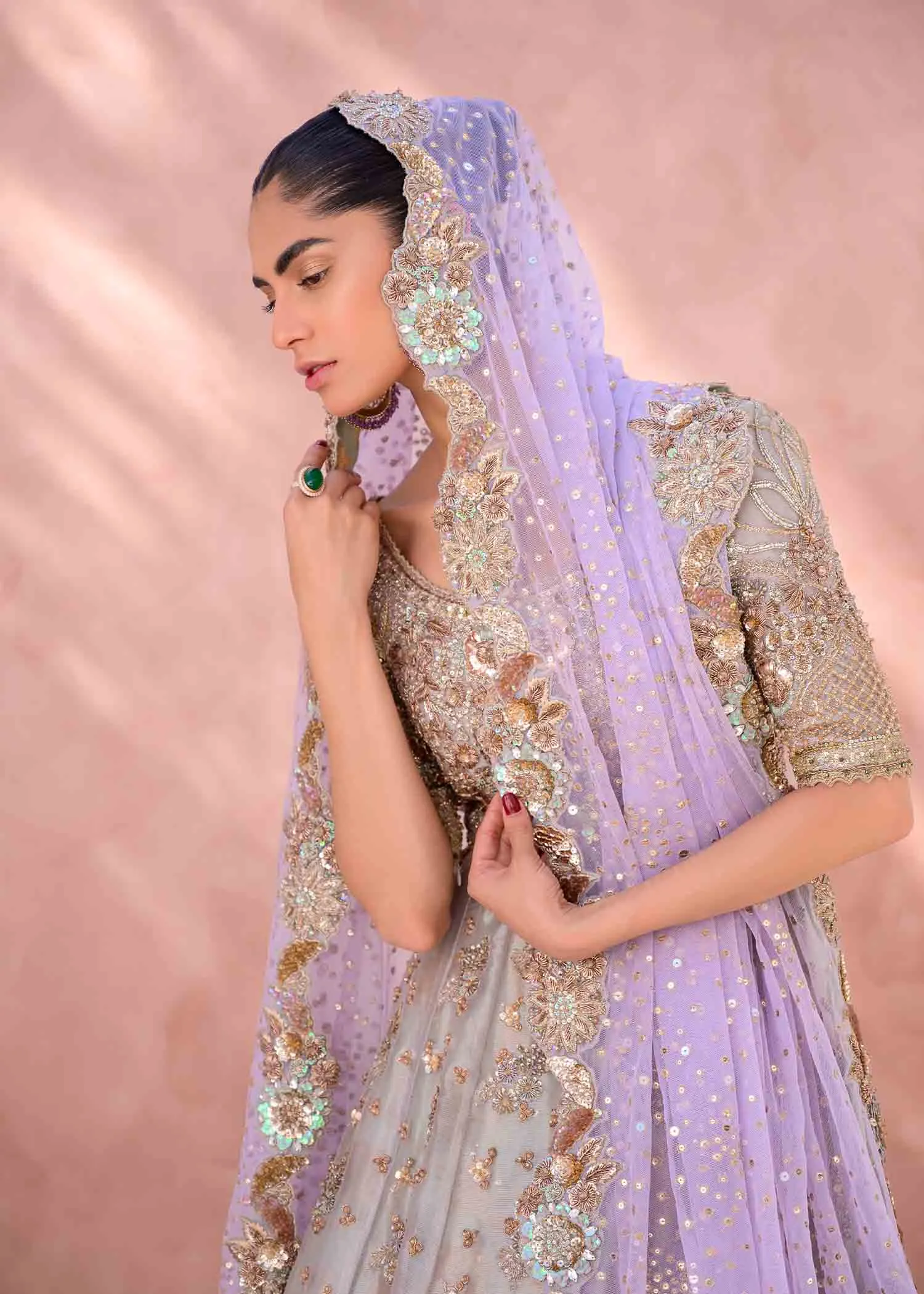 Pakistani Bridal Dress in Classic Lehenga Gown Style