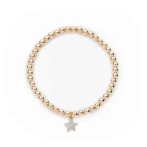 Pavé Diamond Star Bracelet in Yellow Gold