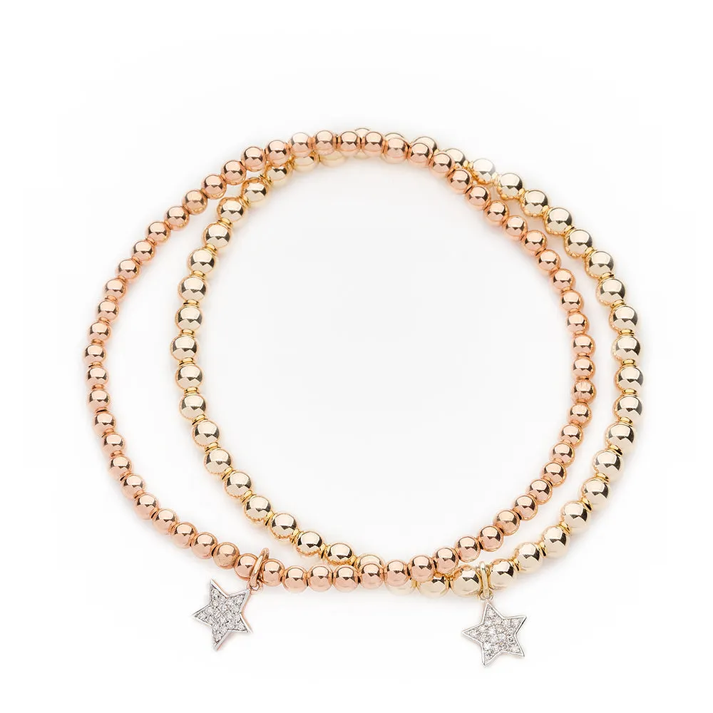 Pavé Diamond Star Bracelet in Yellow Gold