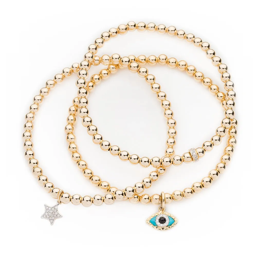 Pavé Diamond Star Bracelet in Yellow Gold