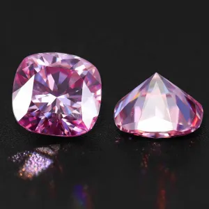 Pink Cushion Cut Loose Moissanite Stone | Excellent Cushion Cut | VVS1 with Certificate
