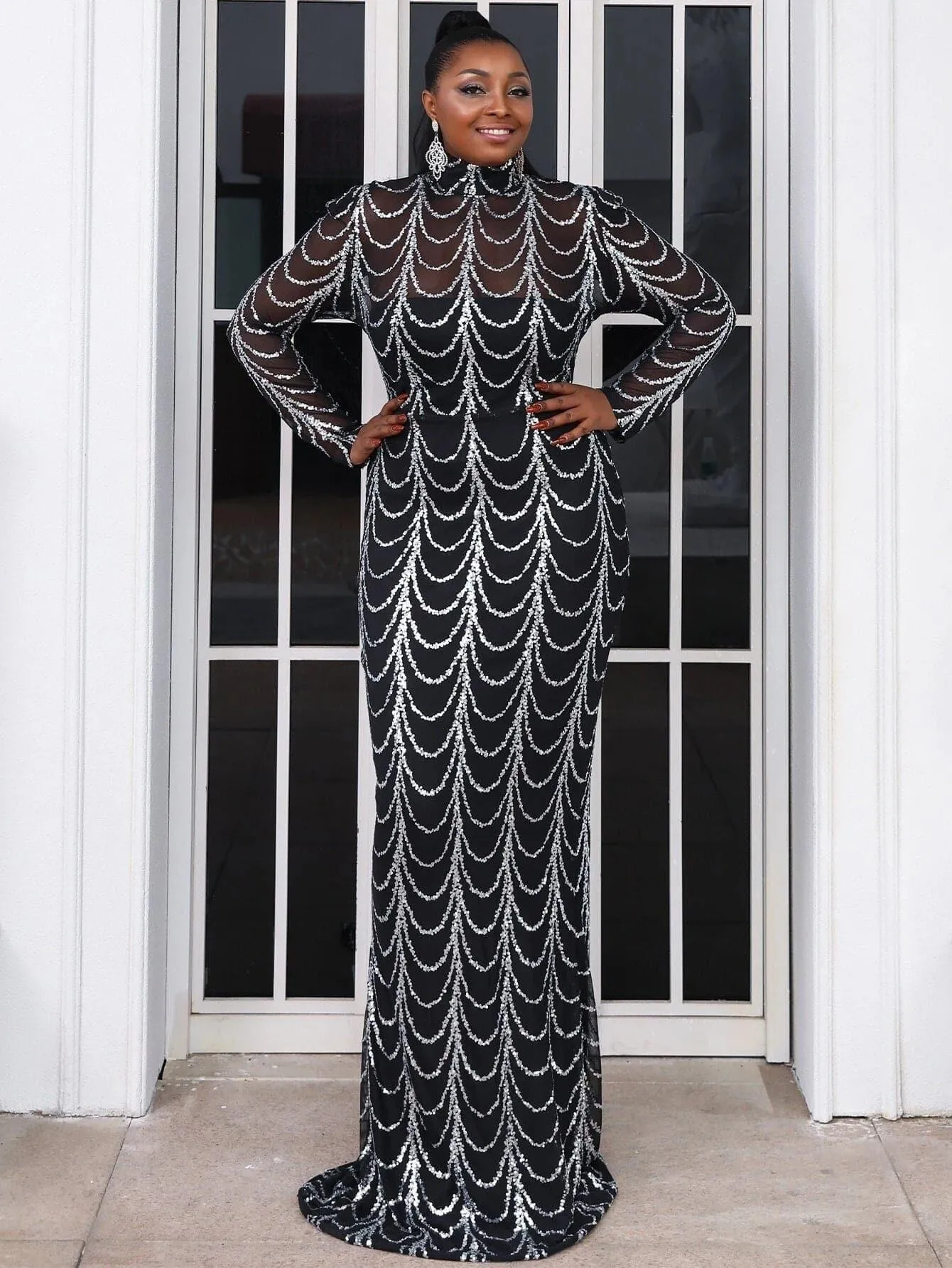 Plus Beads Chain Mermaid Prom Dress P0080
