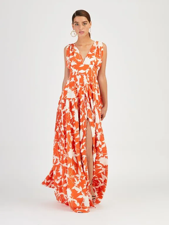 Prettiest Spring 2020 Oscar de la Renta by Laura Kim & Fernando Garcia Silk Print Halter Dress