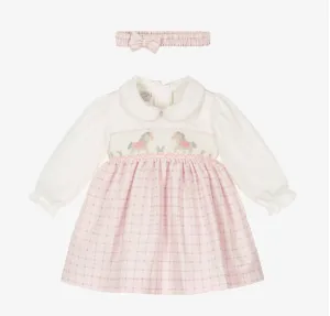 Pretty Originals Pink Smocked Dress Set