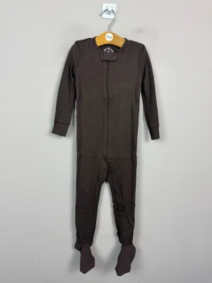 Primary Organic Sleepsuit - Plain dye Chocolate (New) 0-3m, 6-9m, 18-24m