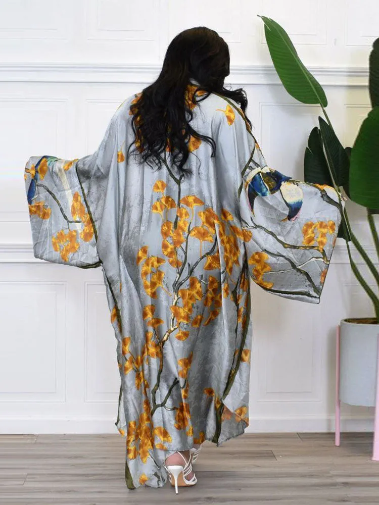 Printed Open Front Shawl Cardigan