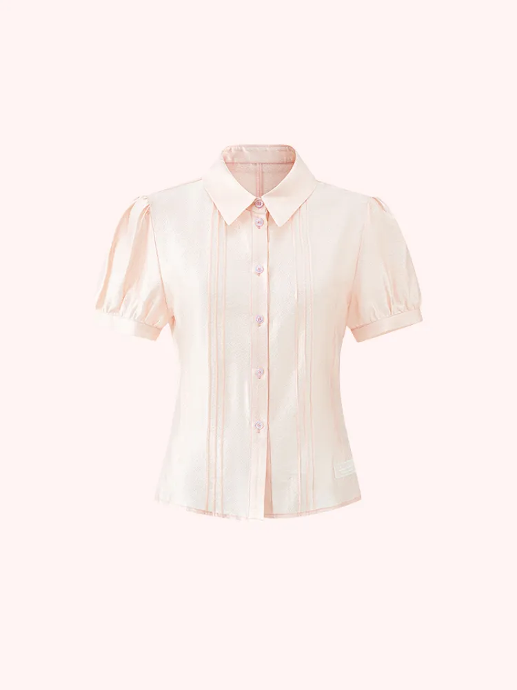 Puff Sleeve Satin Blouse