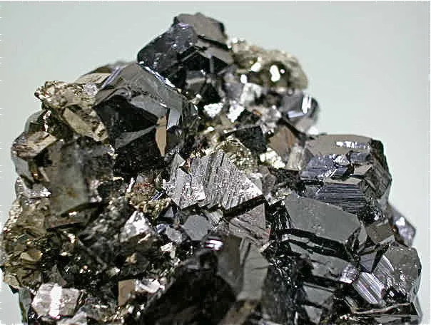 Pyrite after Pyrrhotite with Sphalerite and Arsenopyite, Trepca Complex, near Mitrovica, Kosovska Municipality, Kosovo Small cabinet 3.5 x 4.5 x 5.5 cm $125. Online 10/16 SOLD