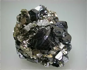 Pyrite after Pyrrhotite with Sphalerite and Arsenopyite, Trepca Complex, near Mitrovica, Kosovska Municipality, Kosovo Small cabinet 3.5 x 4.5 x 5.5 cm $125. Online 10/16 SOLD