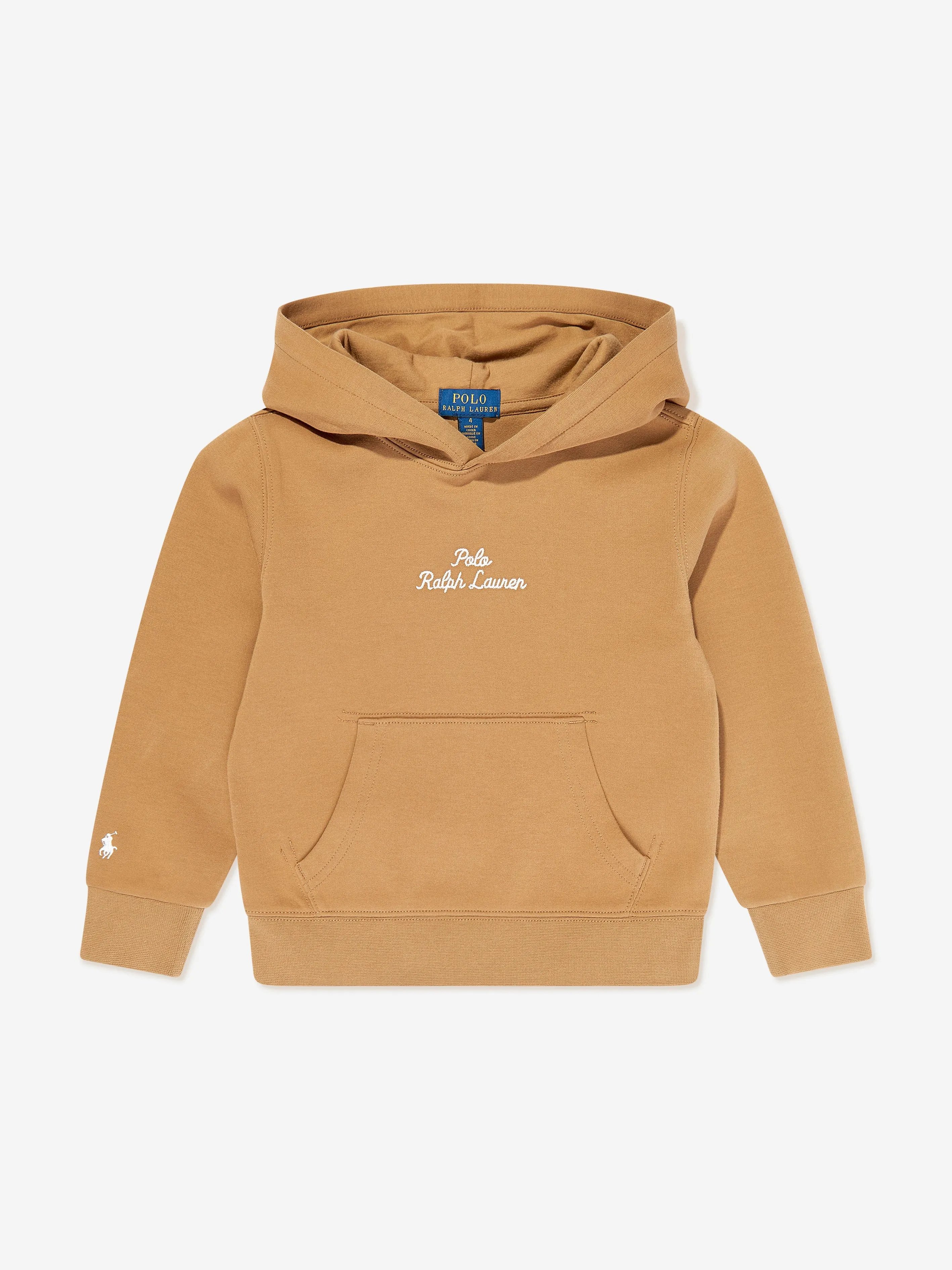 Ralph Lauren Boys Logo Hoodie in Brown