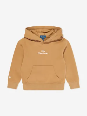 Ralph Lauren Boys Logo Hoodie in Brown