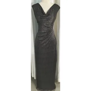 RALPH LAUREN Gunmetal Cap Sleeve Long Dress Size 6