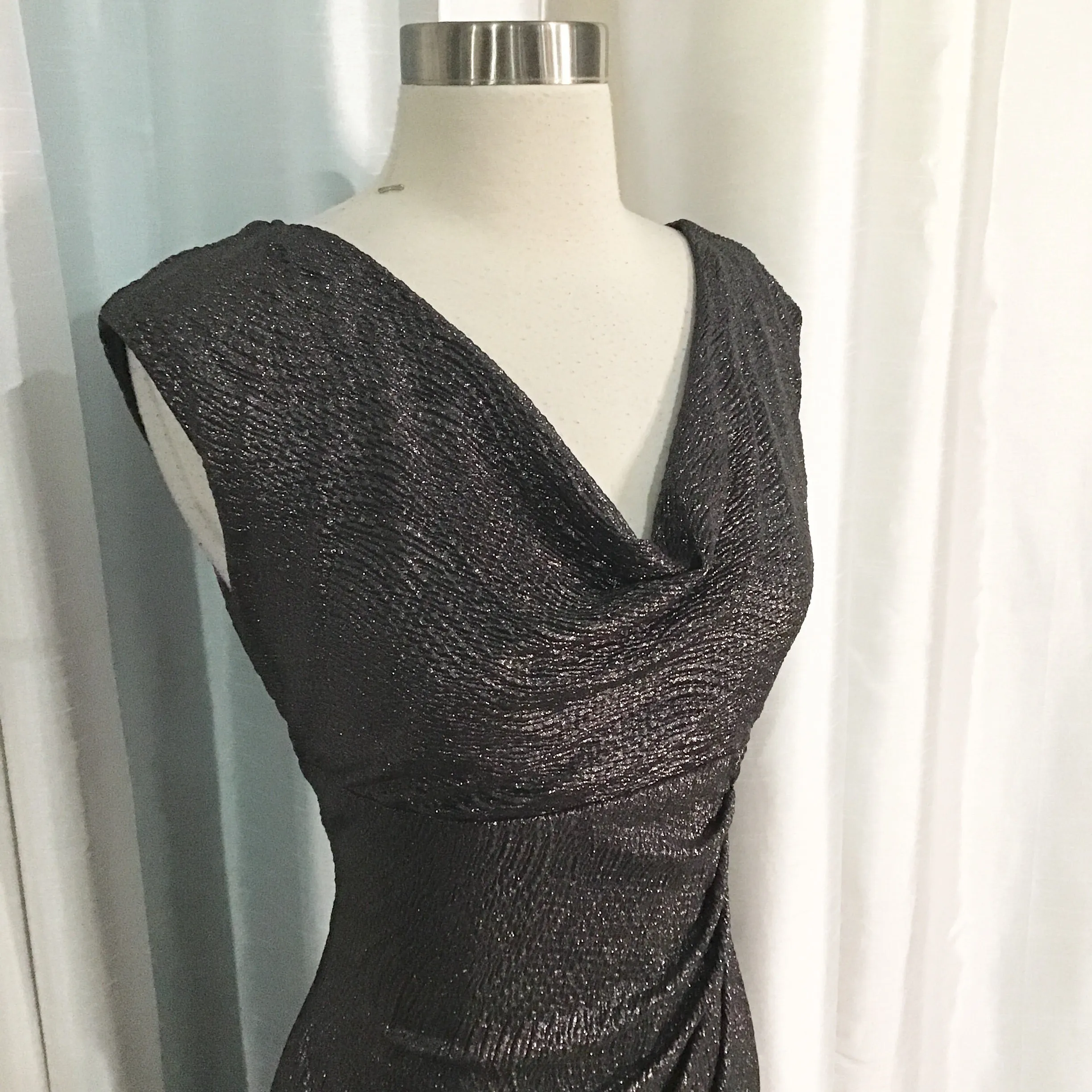 RALPH LAUREN Gunmetal Cap Sleeve Long Dress Size 6