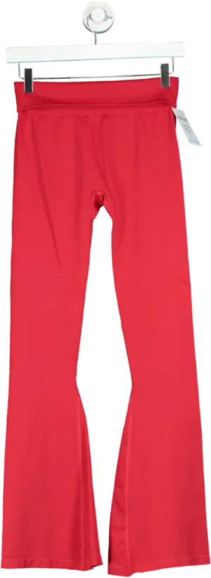 Red Ribbed Trousers UK M