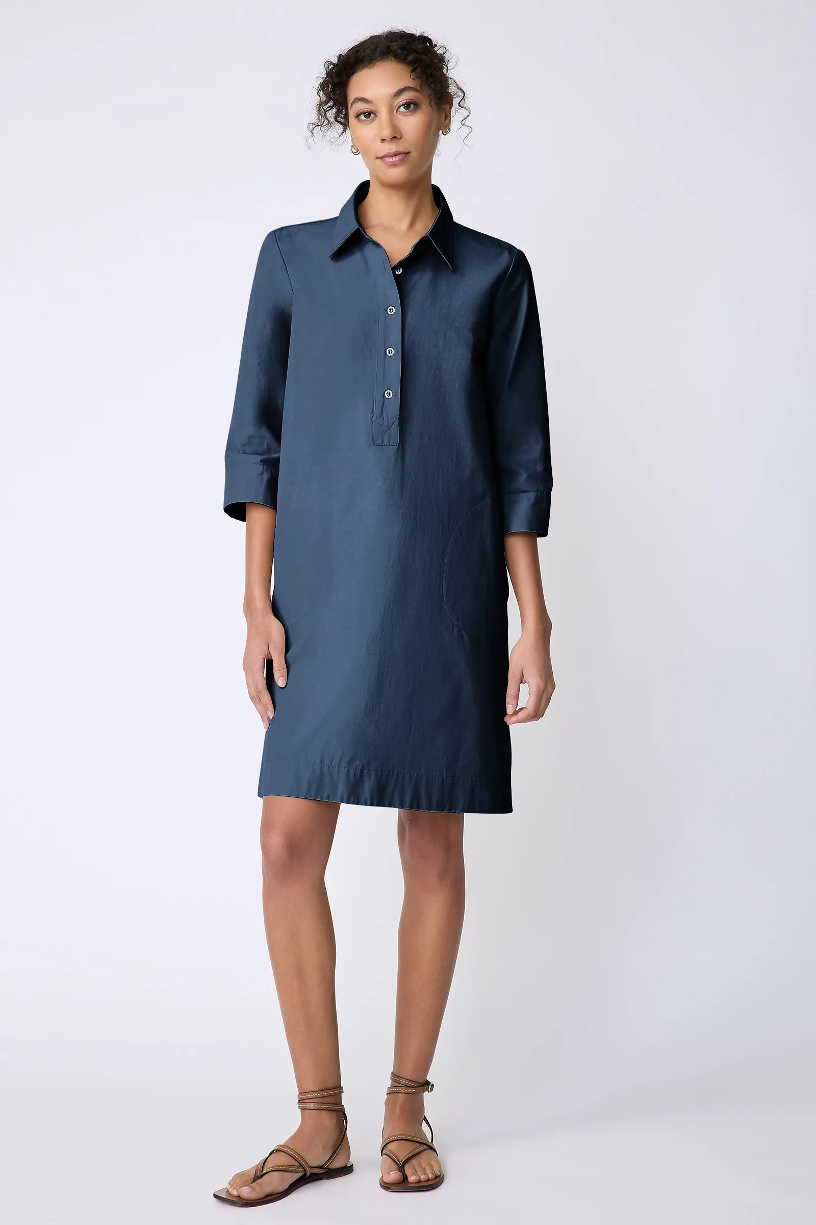 Rene Placket Dress - Summer Navy
