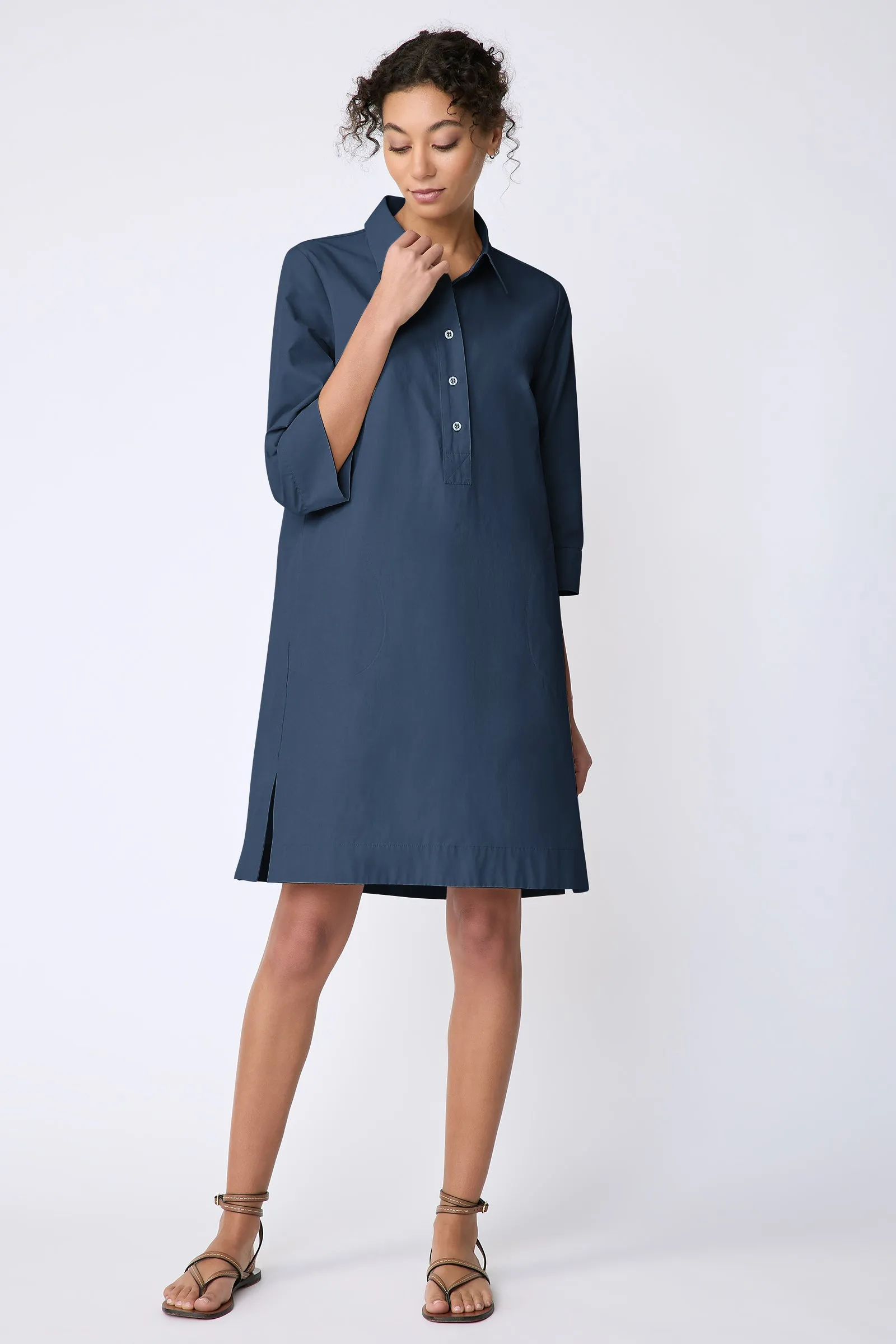 Rene Placket Dress - Summer Navy