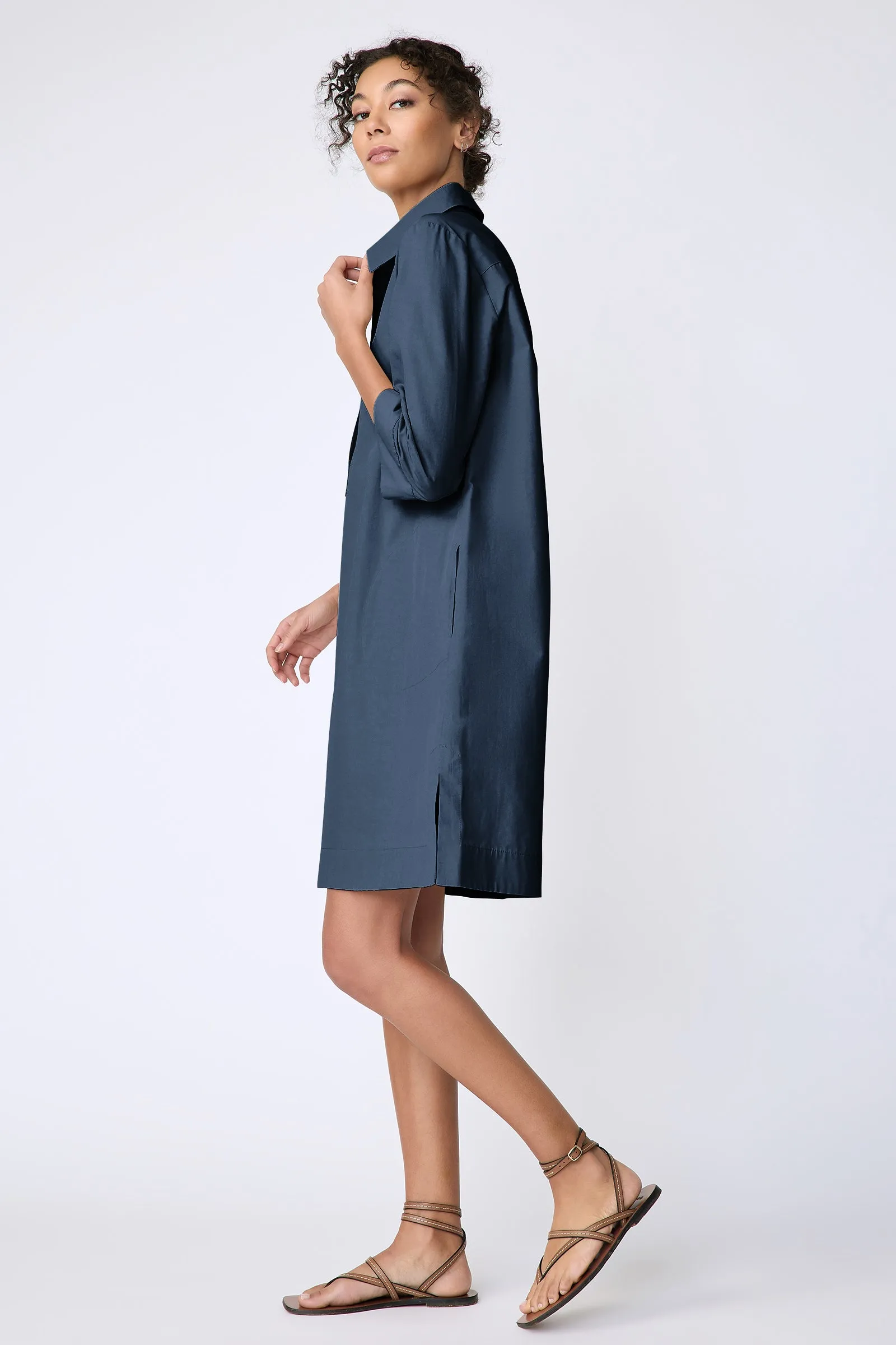 Rene Placket Dress - Summer Navy