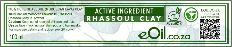 Rhassoul Ghassoul Clay Powder (Moroccan Lava) active ingredient 100 ml