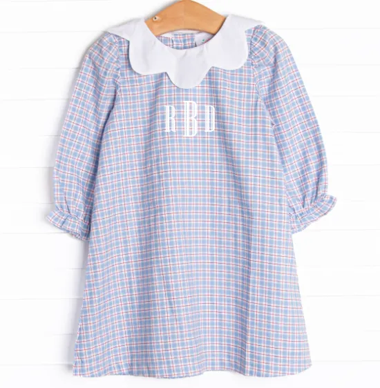 River Bib Dress, Blue