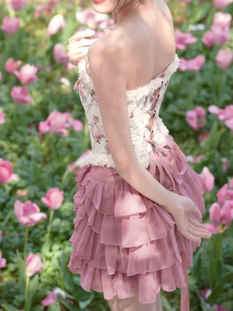 Rose Reverie Lace-Up Corset