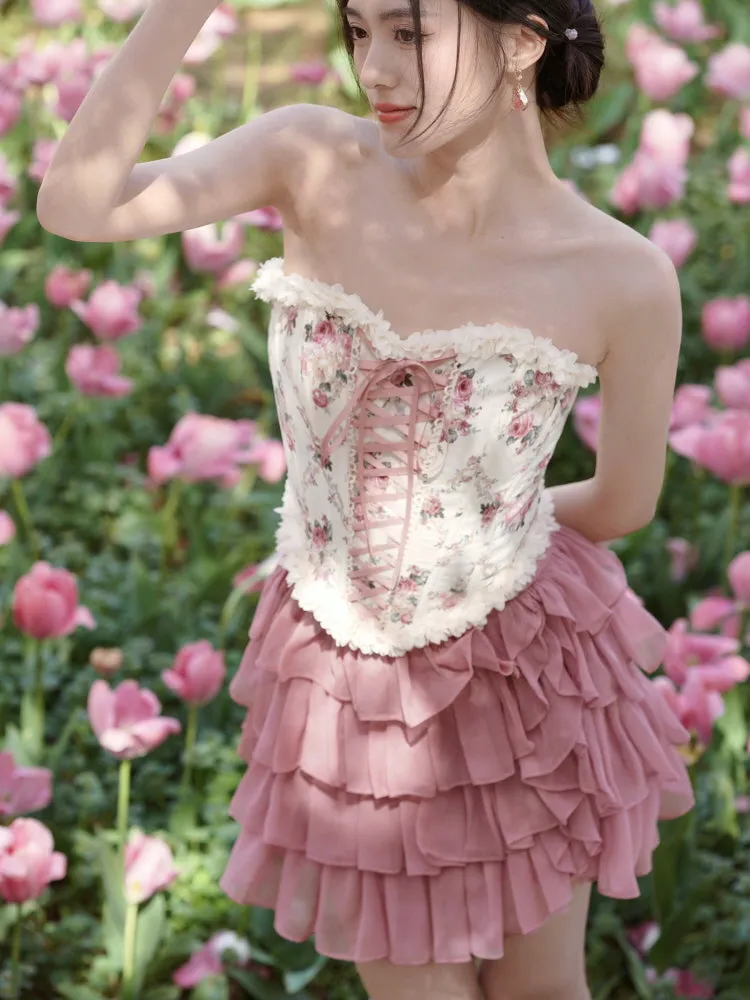 Rose Reverie Lace-Up Corset