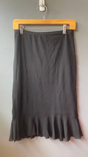 Ruffle Hem Stretch Skirt