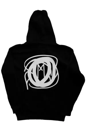 Scribbled M Zipper Hoodie (Black)