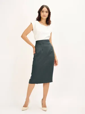 Seine Work Ready Long Pencil Skirt -Dark Grey