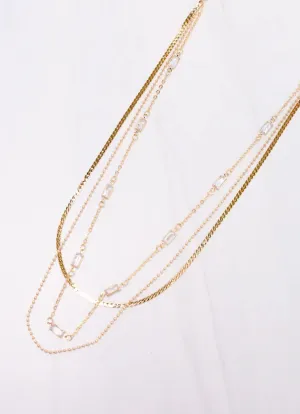 Shafir Layered CZ Necklace GOLD