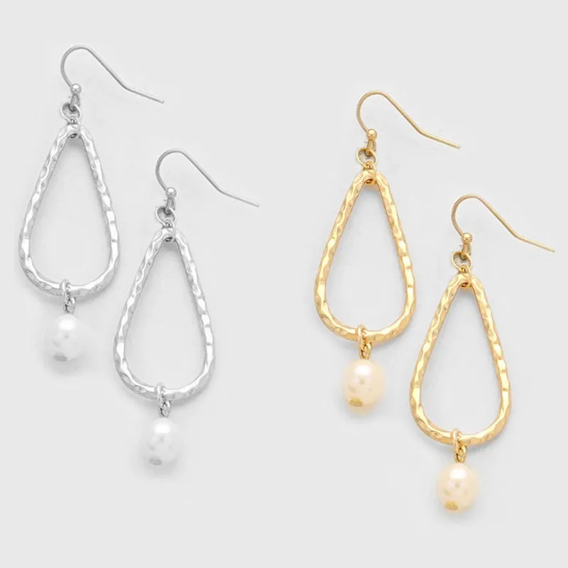 Silver- gold-plated earrings teardrop freshwater pearl dangles U PICK - 1 pair
