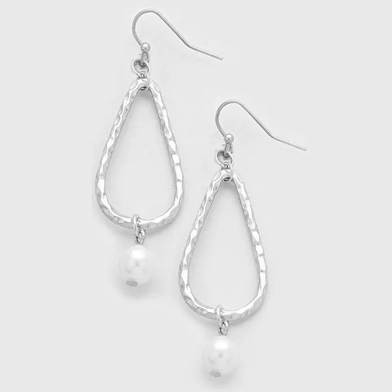 Silver- gold-plated earrings teardrop freshwater pearl dangles U PICK - 1 pair