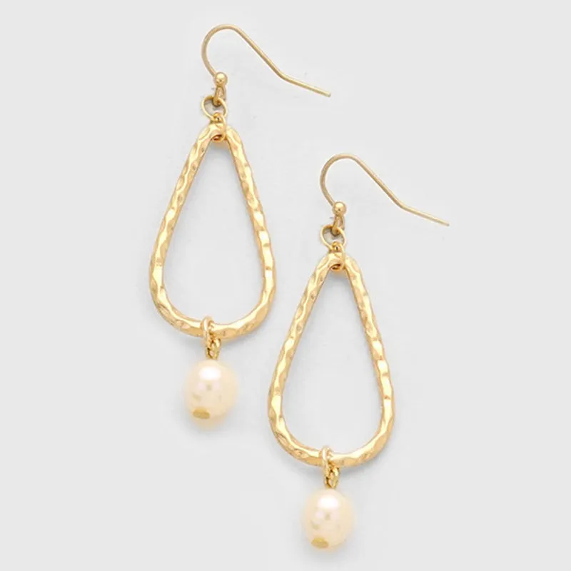 Silver- gold-plated earrings teardrop freshwater pearl dangles U PICK - 1 pair