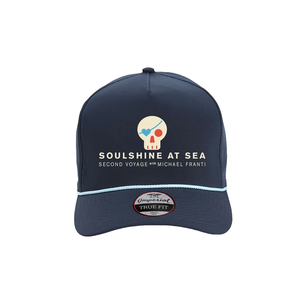 Soulshine at Sea Skull Blue Navy Adjustable Hat