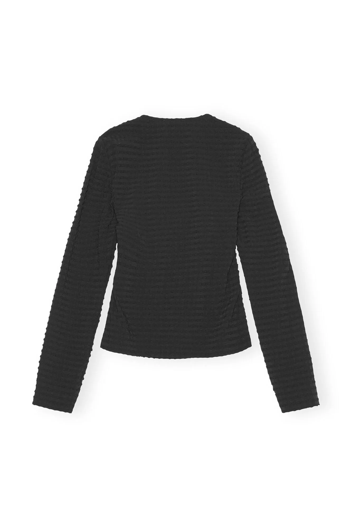 Stretch Seersucker Blouse | Black