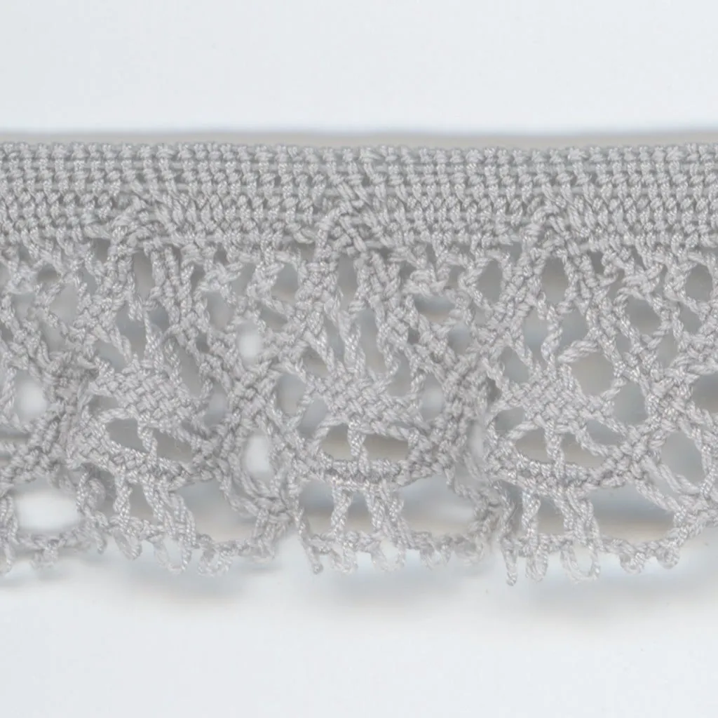 Stretch Torchon Lace #100 Pale Silver