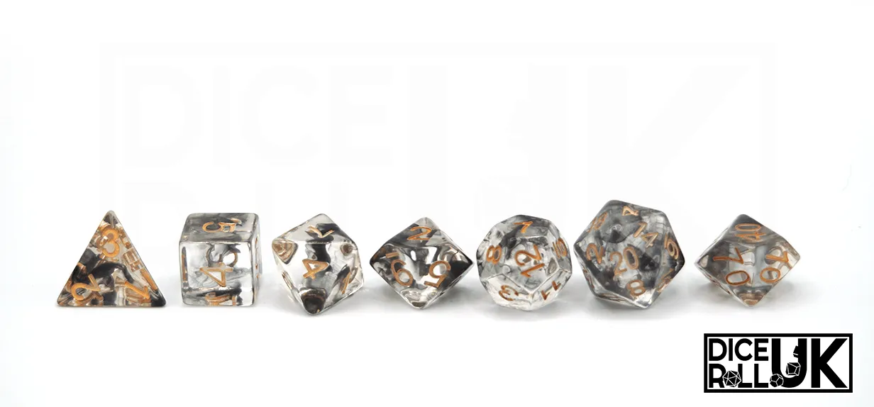 Swirl Dice | Black | Gold Ink