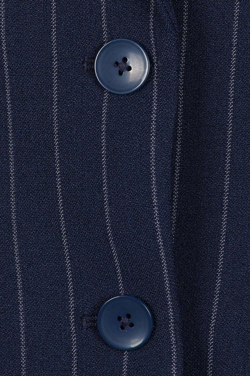 Tahari ASL Notched Collar Two Button Long Sleeve Crepe Blazer