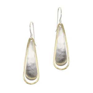 Teardrop with Teardrop Ring Wire Earrings