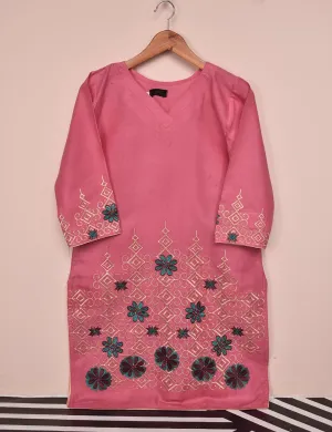 Tehwaar Winter Linen Embroidered Stitched Kurti - Vienna (TW-09B-Pink)