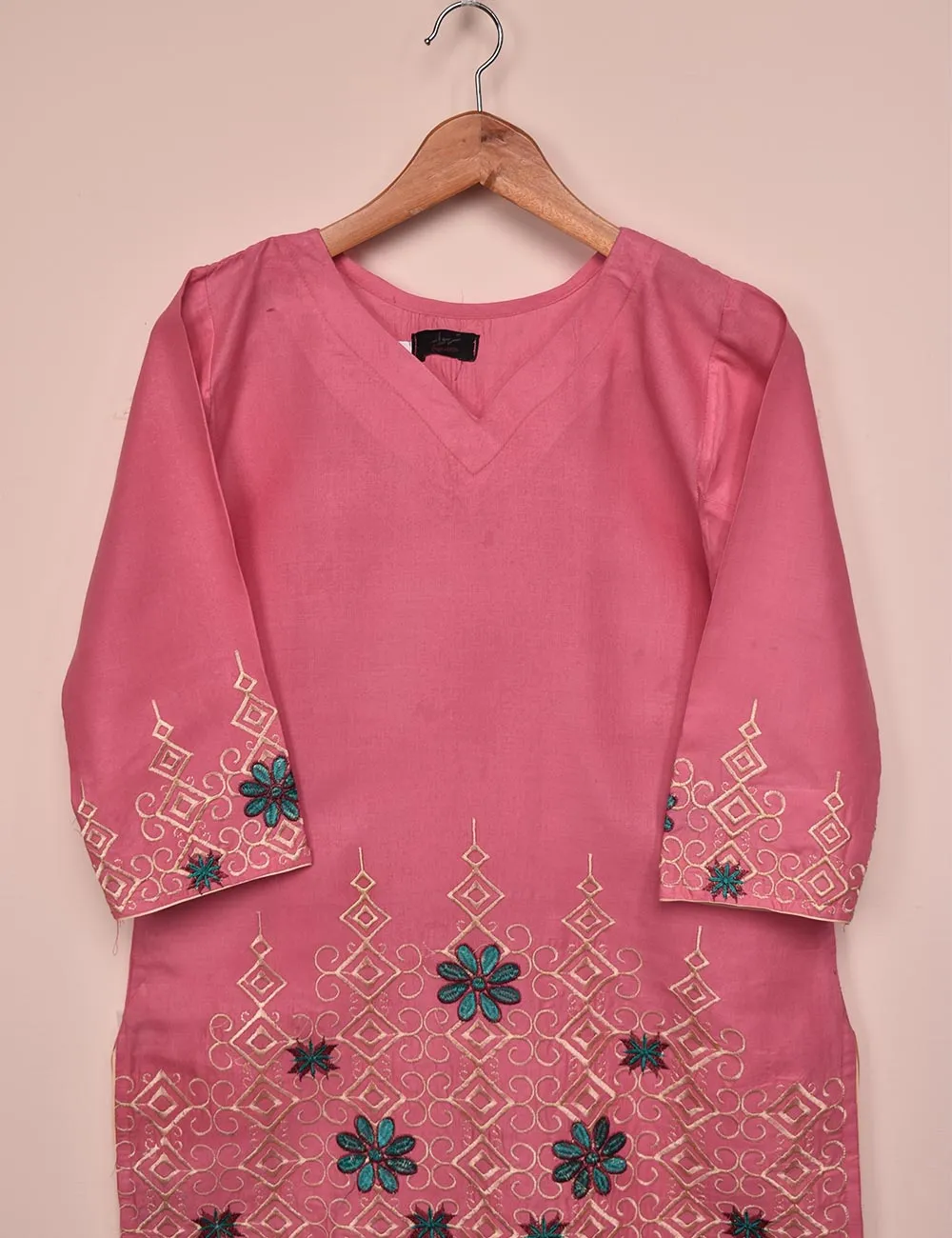 Tehwaar Winter Linen Embroidered Stitched Kurti - Vienna (TW-09B-Pink)